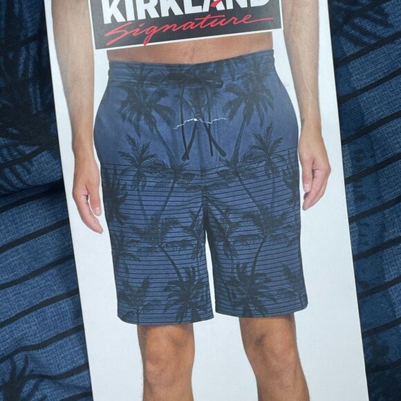 Kirkland Signature Mens Swim Shorts Palm Print Large Quick-Drying a0477 - Picture 6 of 8